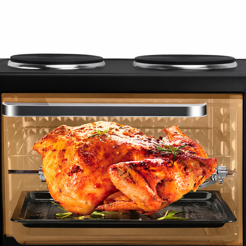 Cuptor Electric HALEY HY-5126, 48L, 2000W, cu Plită Dublă, Ușă din Sticlă