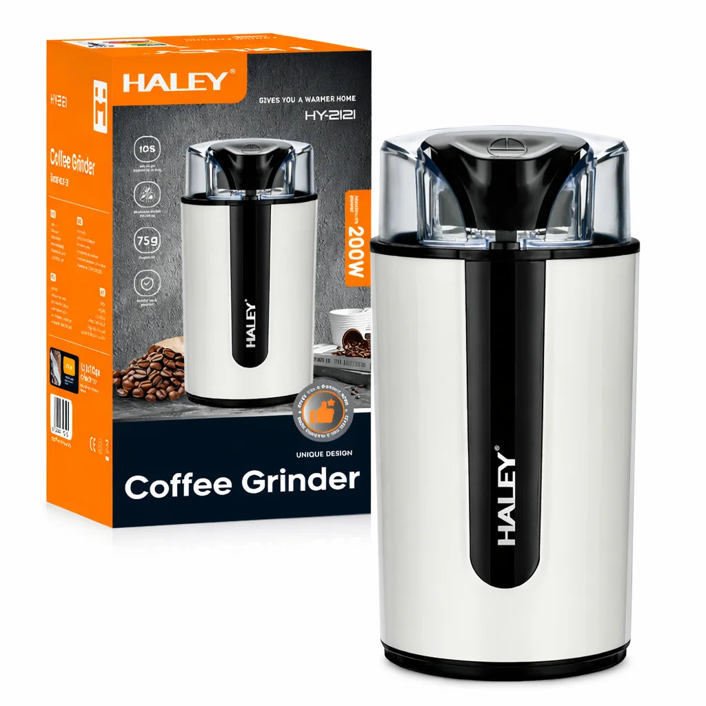 Râșniță electrică de cafea HALEY HY-212I, 200W, 75g, lame inox, până la 3 cești