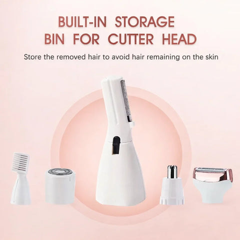 Kit Profesional de Îngrijire 4-în-1 – Lady Shaver Elegant & Trimmer Multifuncțional