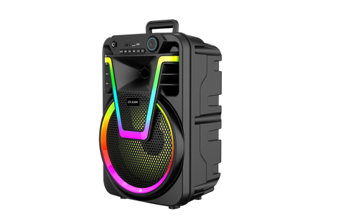 Boxa Portabila AT PERFORMANCE®, cu Lumini RGB, cu Maner, Putere 200W, MP3, USB, Bluetooth, TF, WIFI, Slot Microfon, Karaoke, Acumulator, Negru