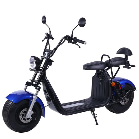Scuter Electric 2 Persoane, Viteză Limitată 25 km/h – Fără Permis, Viteza maxima 45 km/h, Autonomie 90 km, Motor 1500W, 2X Baterie 20Ah, Suspensie Hidraulică, COC Inclus
