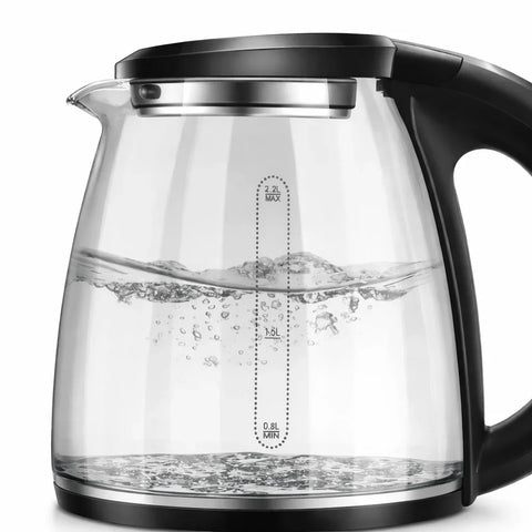 Fierbător Electric HALEY HY-8855, 2.2L, 1800W, Sticlă Borosilicată, Oprire Automată