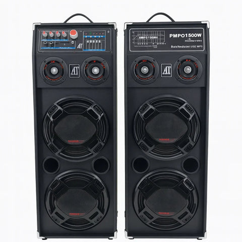 Boxe Profesionale AT Performance AT-2304, 1500W, Bluetooth, USB, FM, Microfon Wireless