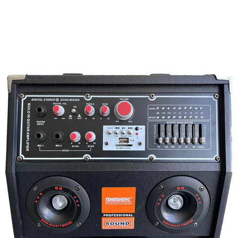 Set 2 Boxe, At Performance, Profesionale Active Smart Bass 284, 600W, Functie Bluetooth, SD Card, USB, Jocuri de lumini, Amplificator si Egalizator, Microfon Wireless + Telecomanda