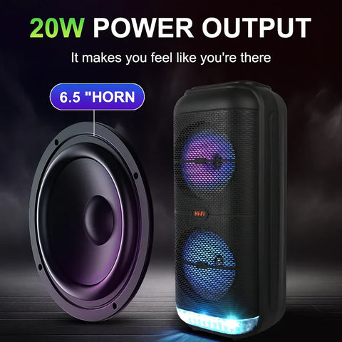 Boxă Portabilă AT Performance – Bluetooth 5.0, LED RGB, Radio FM, USB, Microfon Inclus