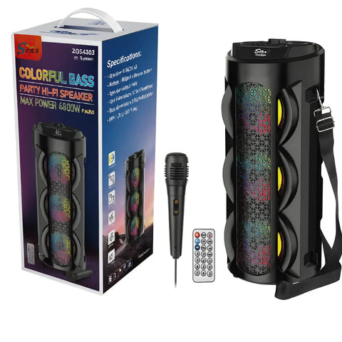 Boxă Portabilă Bluetooth AT Performance ZQS4303 cu Lumini RGB – 4" Party Speaker