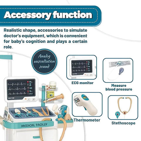 Set Doctor cu Troler – Jucărie Educativă 26 Piese, Cadoul Perfect pentru Copii