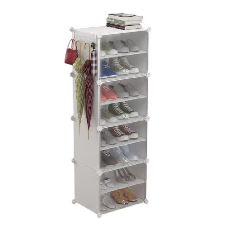 Dulap modular pentru copii, AT PERFORMANCE®, 8 rafturi, durabil, 44X32X126 cm, alb