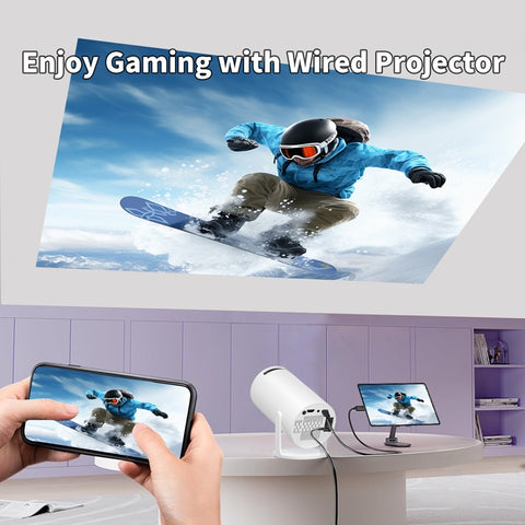 Mini Videoproiector Portabil AT PERFORMANCE® – WiFi, HDMI, USB, Difuzor, Full HD Support, Ideal pentru Filme, Prezentări, Gaming