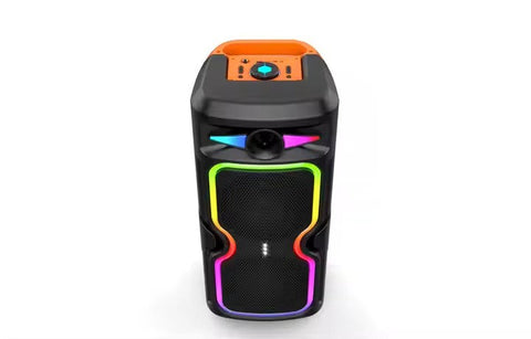 Boxa Portabila AT PERFORMANCE®, cu Lumini RGB, cu Maner, Putere 200W, MP3, USB, Bluetooth, TF, WIFI, Slot Microfon, Karaoke, Acumulator, Negru