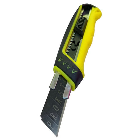 Cutter standard AT PERFORMANCE®, cu Lama neagra de 18 mm, Cauciucat, Galben/Negru.