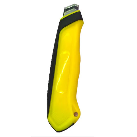Cutter standard AT PERFORMANCE®, cu Lama neagra de 18 mm, Cauciucat, Galben/Negru.