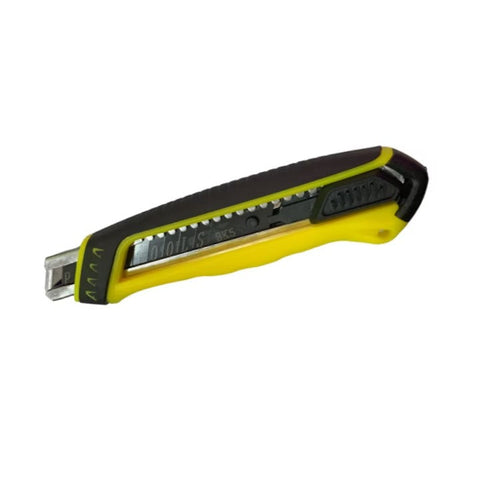 Cutter standard AT PERFORMANCE®, cu Lama neagra de 18 mm, Cauciucat, Galben/Negru.