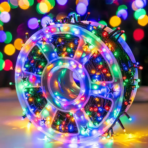 Pachet 2 Bucăți – Instalație Crăciun Liniară 100m, 480 LED-uri, 8 Jocuri Lumini, Multicolor, AT PERFORMANCE®