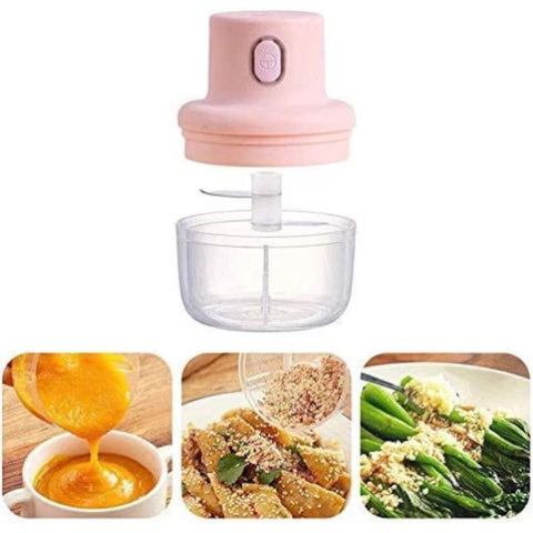 Mini tocator electric AT PERFORMANCE®, portabil, incarcare USB, 250ml, 45W, Roz.