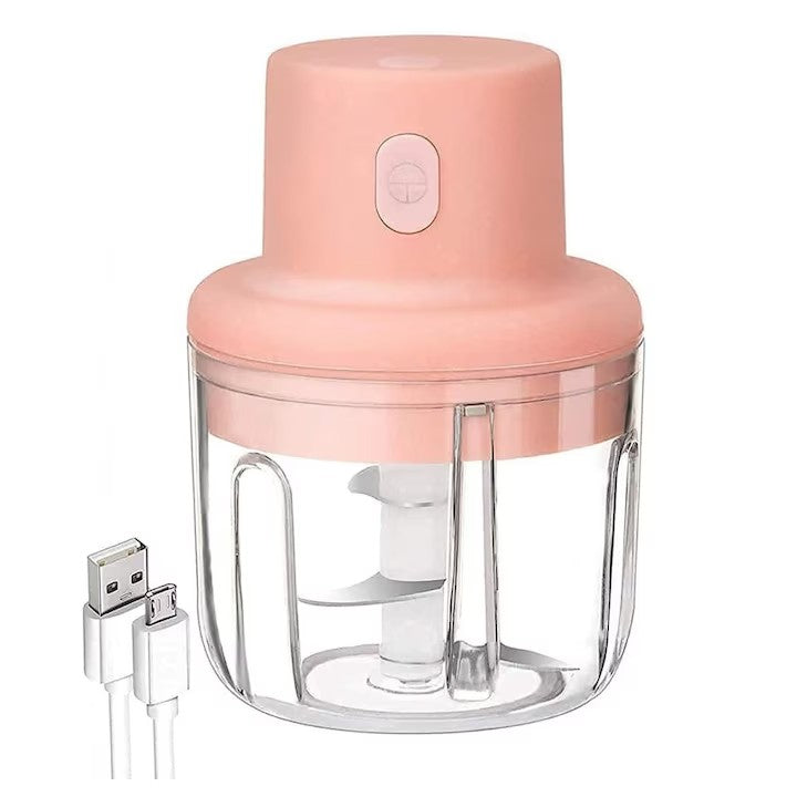 Mini tocator electric AT PERFORMANCE®, portabil, incarcare USB, 250ml, 45W, Roz.