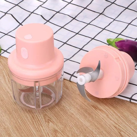 Mini tocator electric AT PERFORMANCE®, portabil, incarcare USB, 250ml, 45W, Roz.