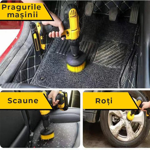 PACHET PROMOTIONAL | Trusa Bormasina, AT PERFORMANCE®, 36V cu 2X Acumulator si Incarcator + Set 3 Perii Rotative de Curatat Suprafete, Covoare