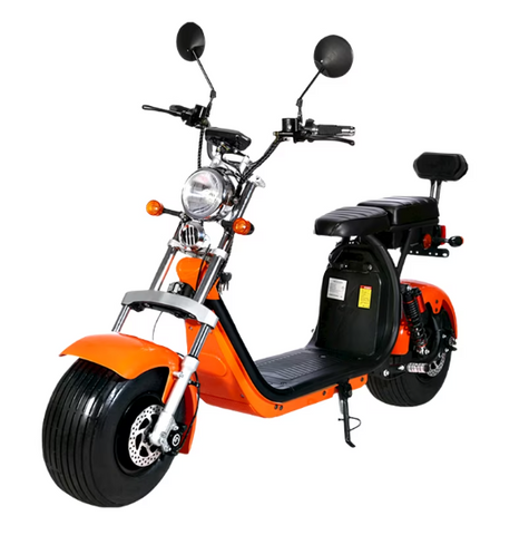 Scuter Electric 2 Persoane, Viteză Limitată 25 km/h – Fără Permis, Viteza maxima 45 km/h, Autonomie 45 km, Motor 1500W, Baterie 20Ah, Suspensie Hidraulică, COC Inclus