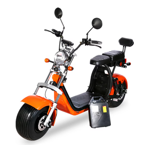 Scuter Electric 2 Persoane, Viteză Limitată 25 km/h – Fără Permis, Viteza maxima 45 km/h, Autonomie 45 km, Motor 1500W, Baterie 20Ah, Suspensie Hidraulică, COC Inclus
