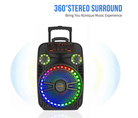 Boxa portabila bluetooth kolov F-1508A, USB, Radio FM, microfon, joc de lumin RGB