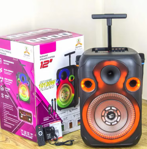 Boxa portabila bluetooth kolov L-1203, USB, Radio FM, microfon, joc de lumini RGB, 12 inch