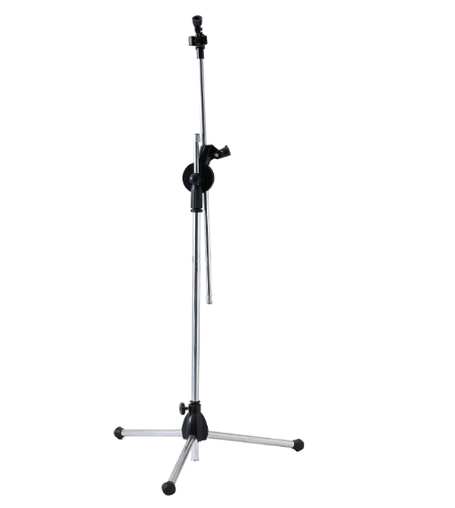 Stativ pentru microfon profesional din metal, trepied cu inaltime reglabila, inaltime maxima 200 cm, argiuntiu/negru