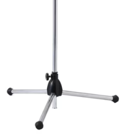 Stativ pentru microfon profesional din metal, trepied cu inaltime reglabila, inaltime maxima 200 cm, argiuntiu/negru