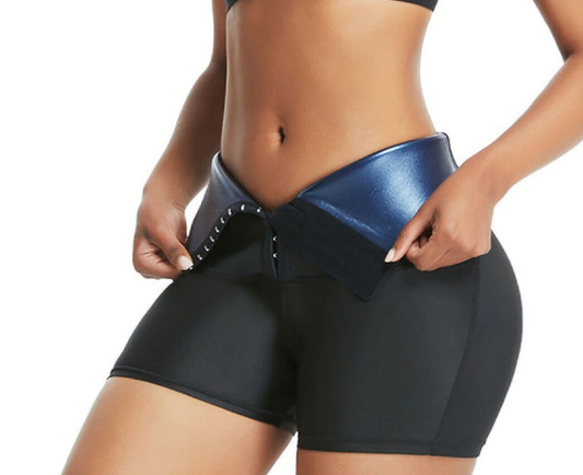 Pantaloni Scurti At Performance, Fitness pentru slabit, femei, Zona stomac, Jiahua, Negru, Neopren, intre elastici, Negru
