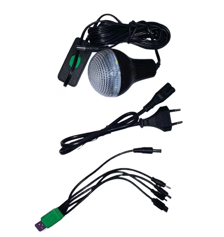 Kit solar portabil GD-8017, USB, 3 becuri, lanterna LED, cablu incarcator telefon multiple capete