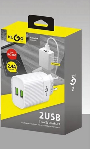 Incarcator de priza cu 2 Porturi USB, Intrare AC/DC 100 - 240 V, Port 1 1 A, Port 2 2.1 A, Alb