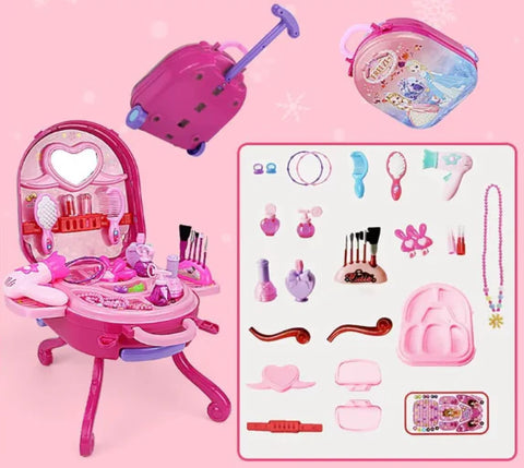Set de joaca, At Performance, pentru fete Ruj, Fard de ochi, Kit de jucarii netoxice in siguranta pentru copii, Roz