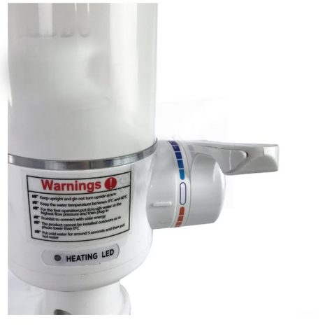 Robinet electric pentru incalzit apa AT PERFORMANCE®, functie de reglare a temperaturii, 3kW, Apa fierbinte 30° - 60° C, durata de incalzire a apei 3 - 5 sec
