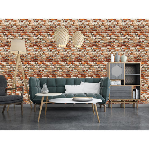 Panou Decorativ Autoadeziv AT Performance®, Model Piatra Roșie, 70x77 cm, Polistiren, Ușor de Montat, Design Mat