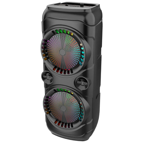 Boxă Portabilă AT Performance ZQS8229W cu Difuzoare 8" ×2, 40W și Baterie 4500 mAh – LED RGB, Microfon Inclus