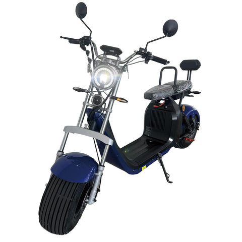 Scuter Electric 2 Persoane, Viteză Limitată 25 km/h – Fără Permis, Viteza maxima 45 km/h, Autonomie 45 km, Motor 1500W, Baterie 20Ah, Suspensie Hidraulică, COC Inclus
