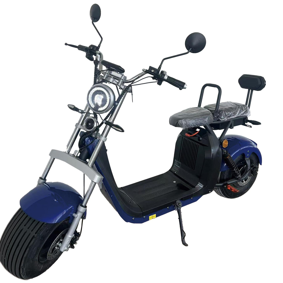 Scuter Electric 2 Persoane, Viteză Limitată 25 km/h – Fără Permis, Viteza maxima 45 km/h, Autonomie 45 km, Motor 1500W, Baterie 20Ah, Suspensie Hidraulică, COC Inclus