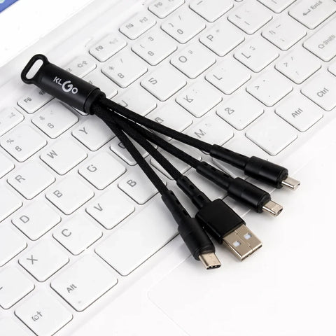 Cablu 3 în 1 KLGO S-670 USB – Type-C, Micro USB & Lightning, Încărcare Rapidă 2A