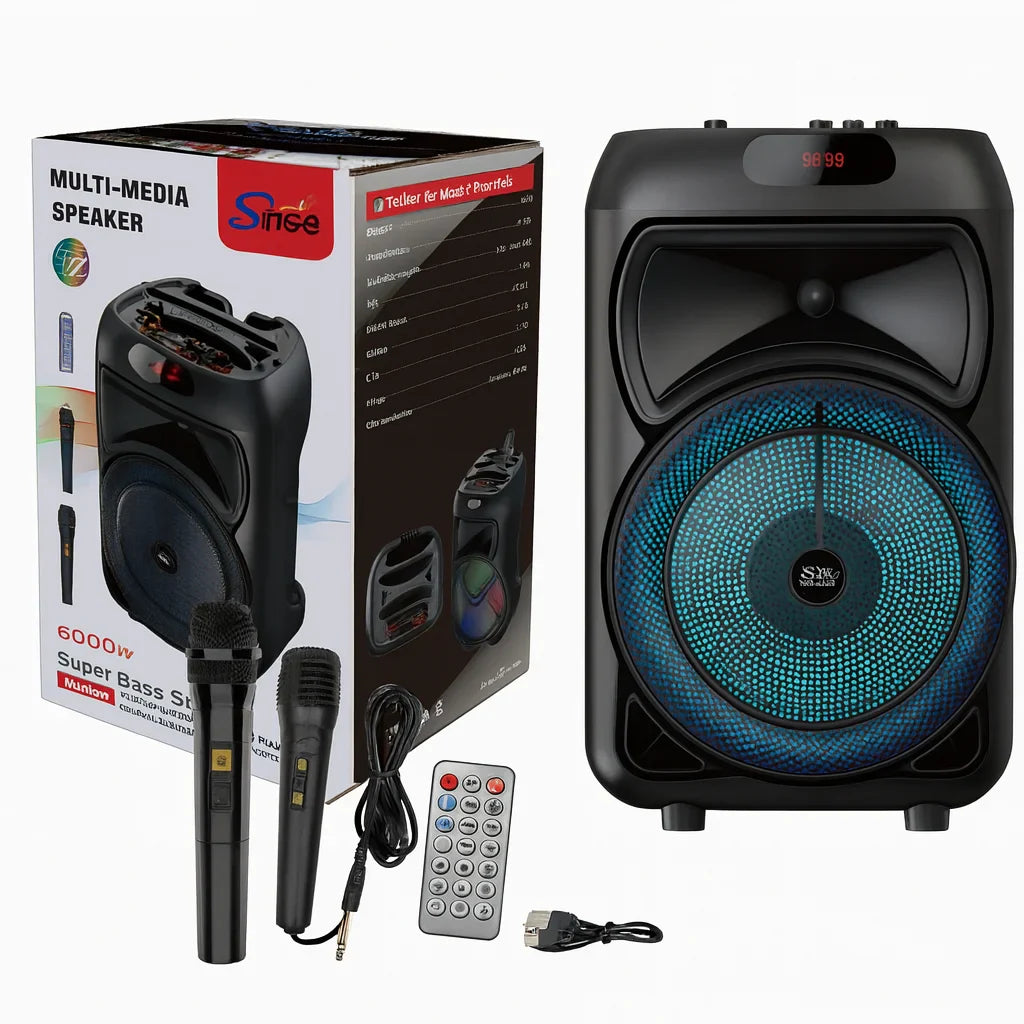 Boxă Portabilă Karaoke AT Performance 12" – 50W, Bluetooth, 6000mAh, Microfoane & LED