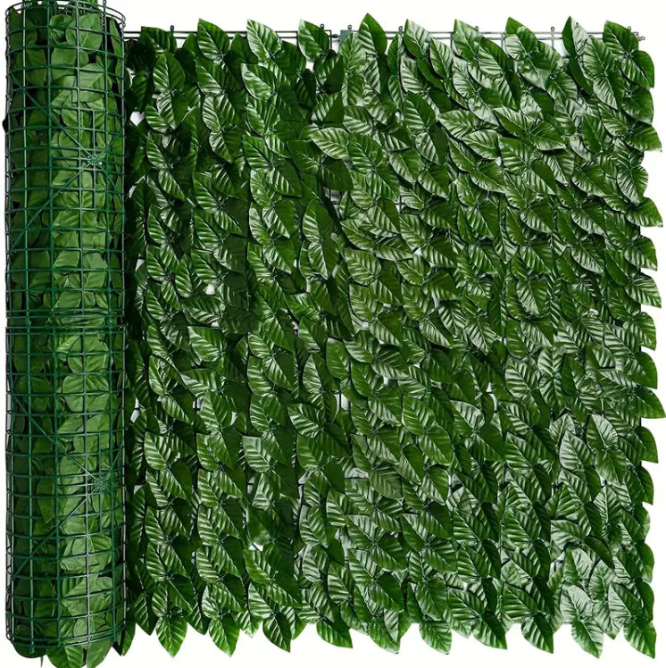 Gard viu decorativ frunze artificiale AT PERFORMANCE®, 3m x 1m lungime, verde