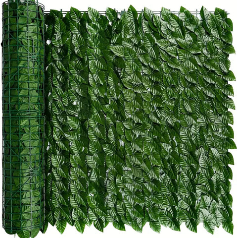Gard viu decorativ frunze artificiale AT PERFORMANCE®, 3m x 1m lungime, verde