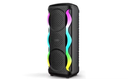Boxa Portabila AT PERFORMANCE®, cu Lumini RGB, Putere 100w, MP3, USB, Bluetooth, TF, WIFI, Slot Microfon, Acumulator, Negru
