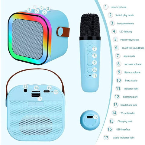 Pachet Smartwatch AMOLED 49mm + Boxă Karaoke cu 2 Microfoane AT PERFORMANCE® – Apel Bluetooth, Muzică, Fitness & Distracție