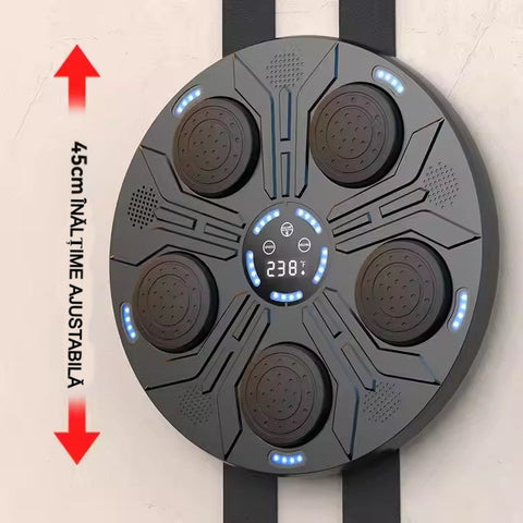 Box Muzical Electronic AT PERFORMANCE®, Conexiune Bluetooth, pentru Copii si Adulti, Antrenamente de Box si Fitness, Manusi Incluse, Incarcare USB, Negru