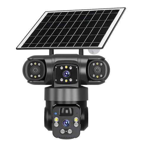 Cameră de Supraveghere Solară 4G/WiFi cu 3 Lentile, Viziune 360°, AI și Night Vision Colo