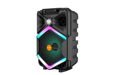 Boxa Portabila AT PERFORMANCE®, cu Lumini RGB, Putere 100W, MP3, USB, Bluetooth, TF, WIFI, Slot Microfon, Karaoke, Acumulator, Negru