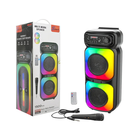 Boxă Portabilă AT Performance cu Lumini RGB, Bluetooth, Radio și Control Complet