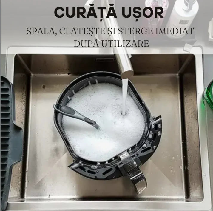 Friteuza Air Fryer RAF cu aer cald, fara ulei, Capacitate 3L, 12 Programe, AT PERFORMANCE, 1500W, Negru