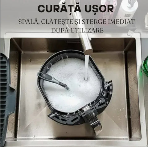 Friteuza Air Fryer RAF cu aer cald, fara ulei, Capacitate 3L, 12 Programe, AT PERFORMANCE, 1500W, Negru