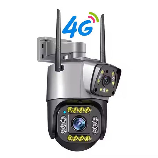 Cameră Supraveghere Inteligentă cu 2 Camere AT PERFORMANCE® – 4MP, WiFi, Audio, Vedere Nocturnă, Rotire 360° Orizontală + Cadou Card SD 32GB